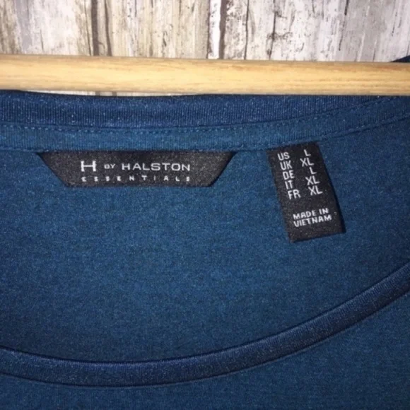 H By Halston Turquoise Long Sleeve Blouse - Picture 3 of 3